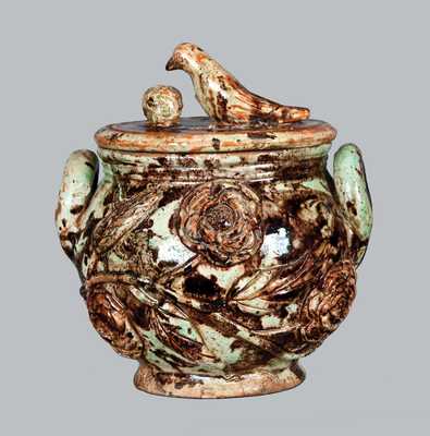 Outstanding Anthony Baecher, Winchester, VA, Redware Sugar Bowl