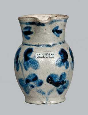 Exceptional Baltimore Stoneware Toy Pitcher Inscribed