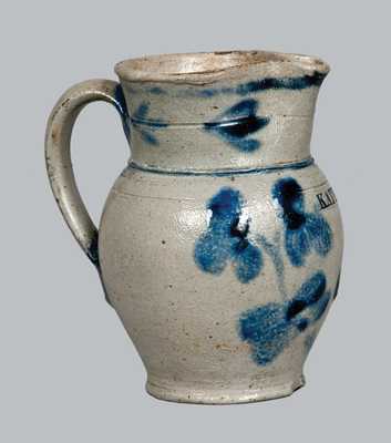 Exceptional Baltimore Stoneware Toy Pitcher Inscribed