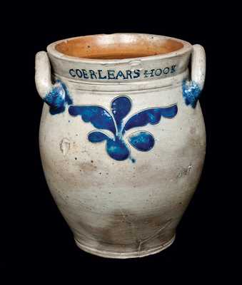 COERLEARS HOOK / N. YORK (Thomas Commeraw, New York City) Stoneware Jar, c1799