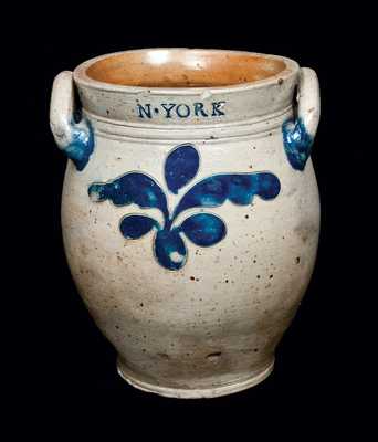 Rare and Important COERLEARS HOOK Thomas Commeraw New York Stoneware Jar
