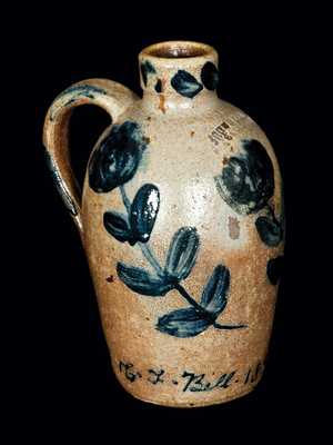 Exceptional Quart-Sized JOHN BELL Stoneware Jug, Signed / Dated C. F. Bell 1857
