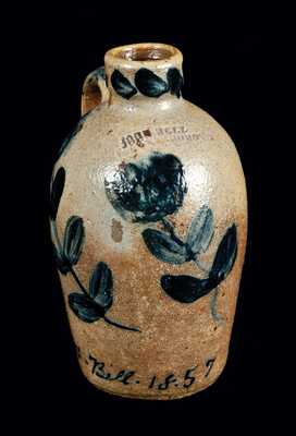 Exceptional Quart-Sized JOHN BELL Stoneware Jug, Signed / Dated C. F. Bell 1857
