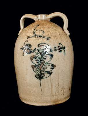 Monumental Red Wing Stoneware Jug with Large Bird and 