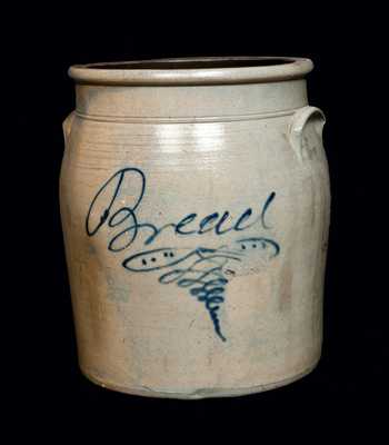 Unusual Ohio Stoneware "Bread" Crock