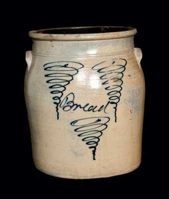 Unusual Ohio Stoneware "Bread" Crock