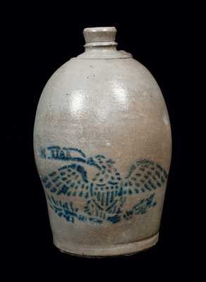 Scarce Stenciled Eagle Stoneware Jug, Greensboro, PA origin, circa 1875