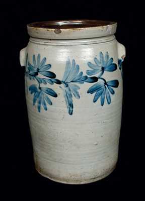 Remmey, Philadelphia Stoneware Jar with Floral Decoration, Four-Gallon