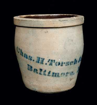 Chas. H. Torsch & Co. / Baltimore, Md. Stoneware Cream Jar