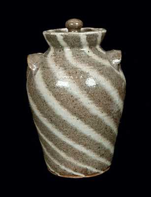 Charles Lisk Stoneware Face Jar, Vale, NC origin, late 20th century