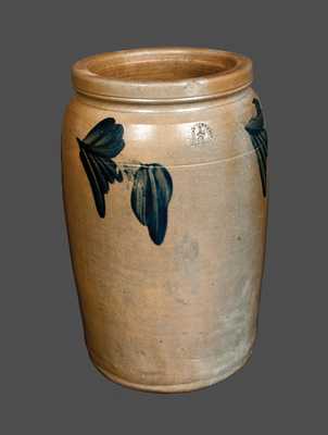 Cobalt-Decorated Stoneware Jar, R.J. Grier, Chester Co., PA, One-and-a-Half-Gallon