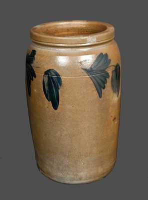 Cobalt-Decorated Stoneware Jar, R.J. Grier, Chester Co., PA, One-and-a-Half-Gallon