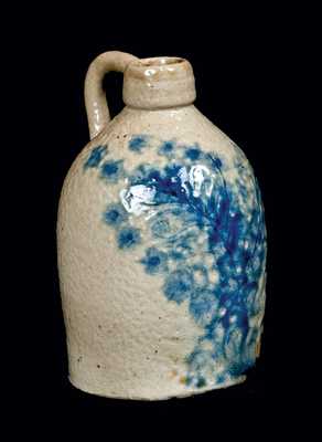 Rare Miniature Decorated Stoneware Jug, New York or New England, possibly F.B. Norton