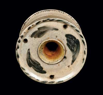 Cobalt-Decorated Stoneware Inkwell, attributed to Nathan Clark, Athens, NY
