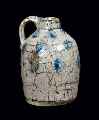 Miniature Stoneware Jug with Dotted Cobalt Decoration