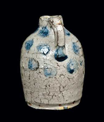 Miniature Stoneware Jug with Dotted Cobalt Decoration