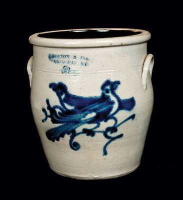 J. NORTON & CO. / BENNINGTON, VT Stoneware Jar with Double Birds