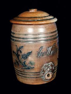 New Jersey Stoneware "ICE WATER" Cooler, attributed to Wingender, late 19th century