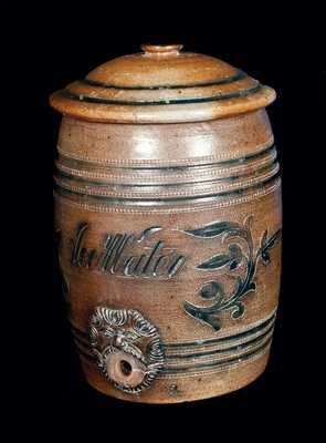 New Jersey Stoneware "ICE WATER" Cooler, attributed to Wingender, late 19th century