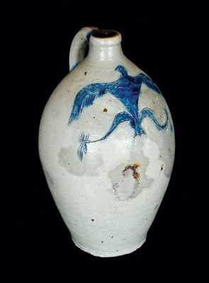 Rare Stoneware Jug with Incised Federal Eagle Decoration, probably CT, early 19th century