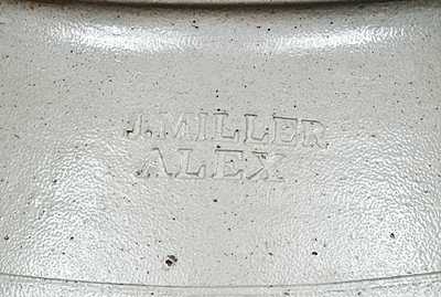 Extremely Rare J. MILLER / ALEXA. Alexandria, VA Stoneware Crock