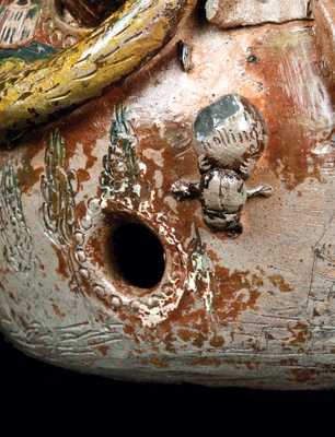Rare and Important Anna Pottery Temperance Snake Jug w/ Applied Figural Decoration