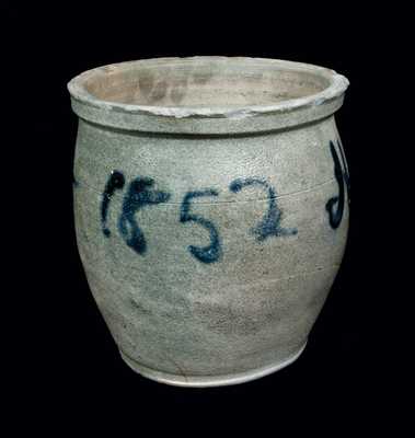 Extremely Rare "Henry Glazier 1852" Hand-Signed Stoneware Jar, Huntingdon, PA