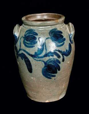 Stoneware Crock with Heavy Floral Decoration, Huntingdon County, PA