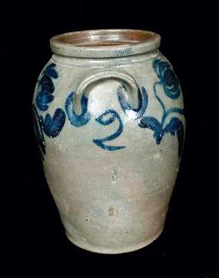 Stoneware Crock with Heavy Floral Decoration, Huntingdon County, PA