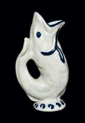 Akron, OH Stoneware Spouting Fish Pitcher