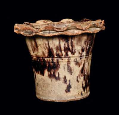 Anthony Baecher Redware Flowerpot, Thurmont, MD or Winchester, VA