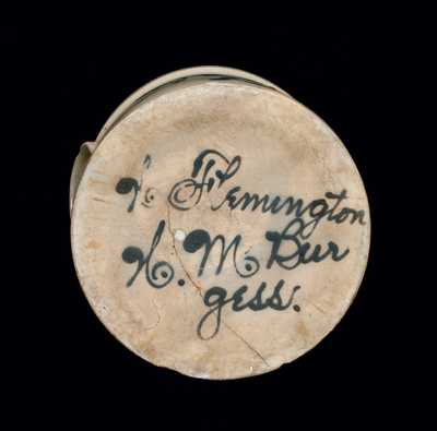 Rare Fulper Bros. Stoneware Bird Crock with Flemington, NJ Advertising on Bottom