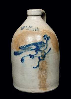 J. & E. NORTON / BENNINGTON, VT Stoneware Jug with Bird Decoration