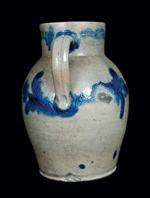 2 Gal. Stoneware Pitcher w/ Ornate Floral Decoration, Baltimore, circa 1820