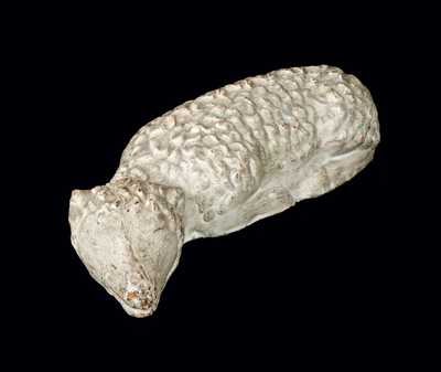 Rare Redware Lamb Figure, J. Eberly & Co., Strasburg, VA, circa 1895