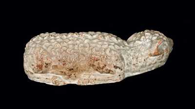 Rare Redware Lamb Figure, J. Eberly & Co., Strasburg, VA, circa 1895