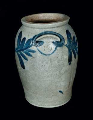 Very Rare MYERS & BOKEE Stoneware Crock, Baltimore, circa 1832-1838
