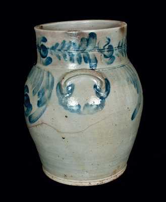 Pennsylvania Baluster-Form Stoneware Crock with Decorated Collar