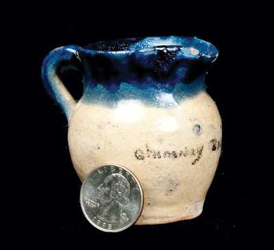 Miniature Stoneware Chimney Rock, NC Souvenir Pitcher circa 1920