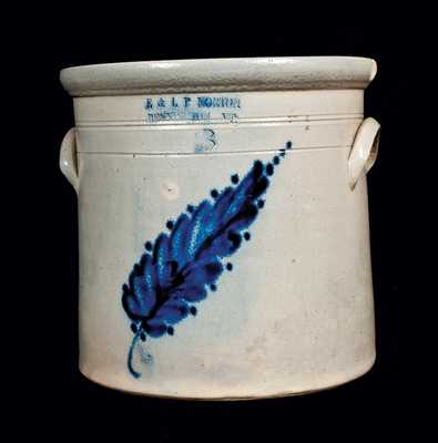 E. & L. P. NORTON Stoneware Crock with Floral Decoration