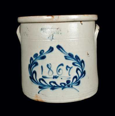 UNDERWOOD / FORT EDWARD, NY Stoneware Crock Dated 1867