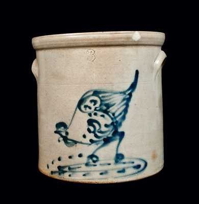 Stoneware Crock with Chicken Pecking Corn Decoration