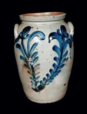 Stoneware Crock with Tulip Decoration, Baltimore, circa 1840