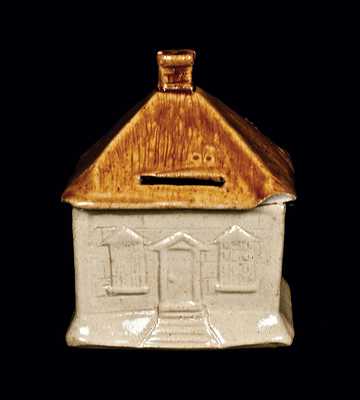 English Stoneware House-Form Bank