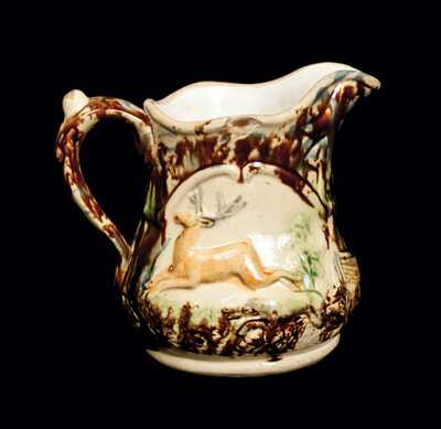 Flint Enamel Hunt Scene Pitcher, possibly New Jersey