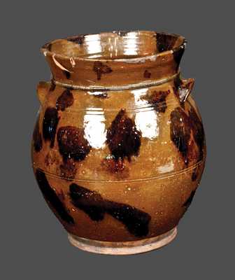 Lead and Manganese-glazed Bulbous Redware Jar, New England, circa 1840