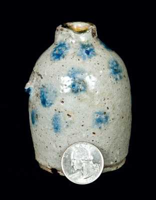 Miniature Spotted Stoneware Jug, Midwestern, late 19th century