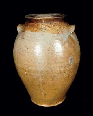 Iron-Oxide Decorated Stoneware Jar with Initials