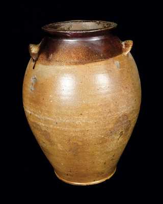 Iron-Oxide Decorated Stoneware Jar with Initials 