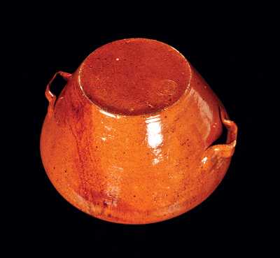 JUGTOWN WARE Redware Handled Bowl